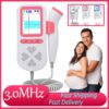 Atualizado 3.0 mhz doppler fetal monitor de freqüência cardíaca em casa gravidez bebê fetal som detector de freqüência cardíaca display lcd sem radiação