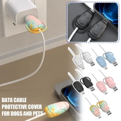 Data Cable Protection Cover Dog Pet Mobile Phone Charging Bite Prevent Breaking Organizer Cable To Cable Animal J4F7